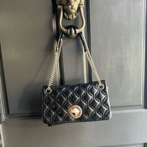 Kate Spade (Cynthia) Black Quilted Chain Shoulder Bag